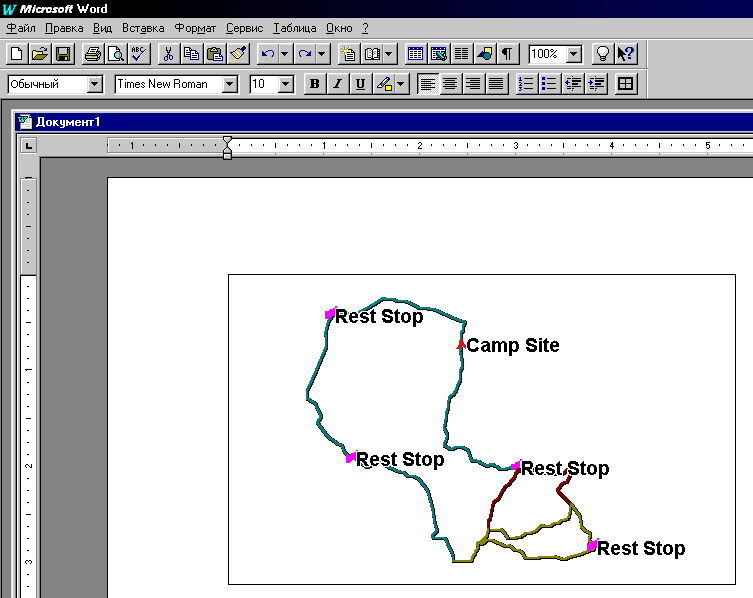 {Map in Microsoft Word}